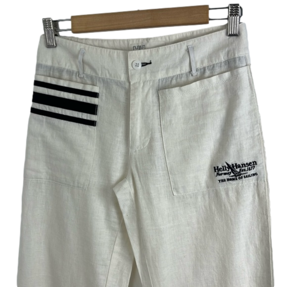 Helly Hansen White Linen-Cotton-Blend Sailing Pants